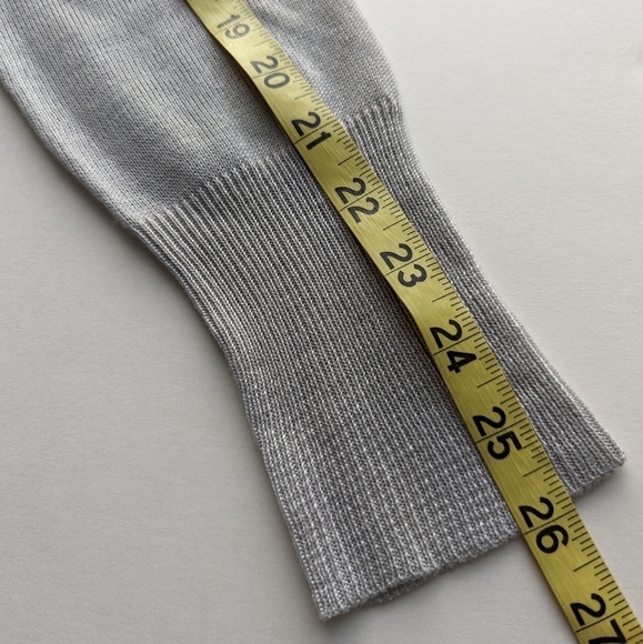 Charlie Paige Sage Gray Boat Neck Ribbed Seamed Long Sleeve Sweater Dress- sz M - Picture 6 of 10